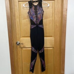 Weissman unitard black purple/pink size L